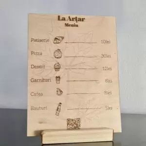 Meniu din lemn de mesteacăn